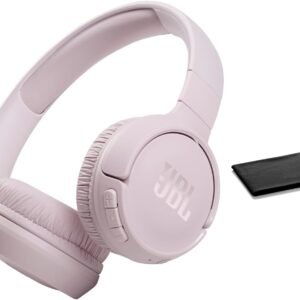 JBL Tune 510BT: Wireless Bluetooth On-Ear Headphones with Purebass Sound - with Cleaning Cloth (Rose, Standard), JBLT510BT-Black-Cloth