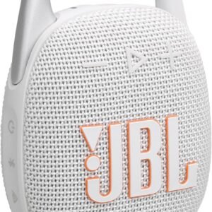 JBL Clip 5 - Ultra-Portable, Waterproof & Dustproof Bluetooth Speaker, Big Pro Sound with punchy bass, Integrated carabiner, Up to 12 Hours of Play, Made in part with recycled materials (White)