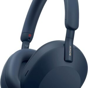 Sony WH 1000XM5 Noise Cancelling Wireless Headphones 30 hours battery life Over ear style Optimised for Alexa and the Google Assistant with built in mic, Midnight Blue, UAE Version - 1-Year warranty